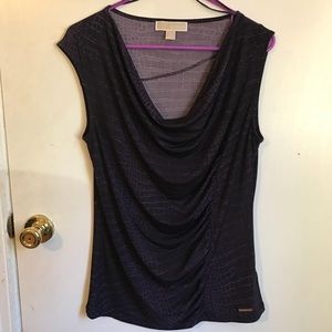 Micheal Kors purple shirt with draped neck